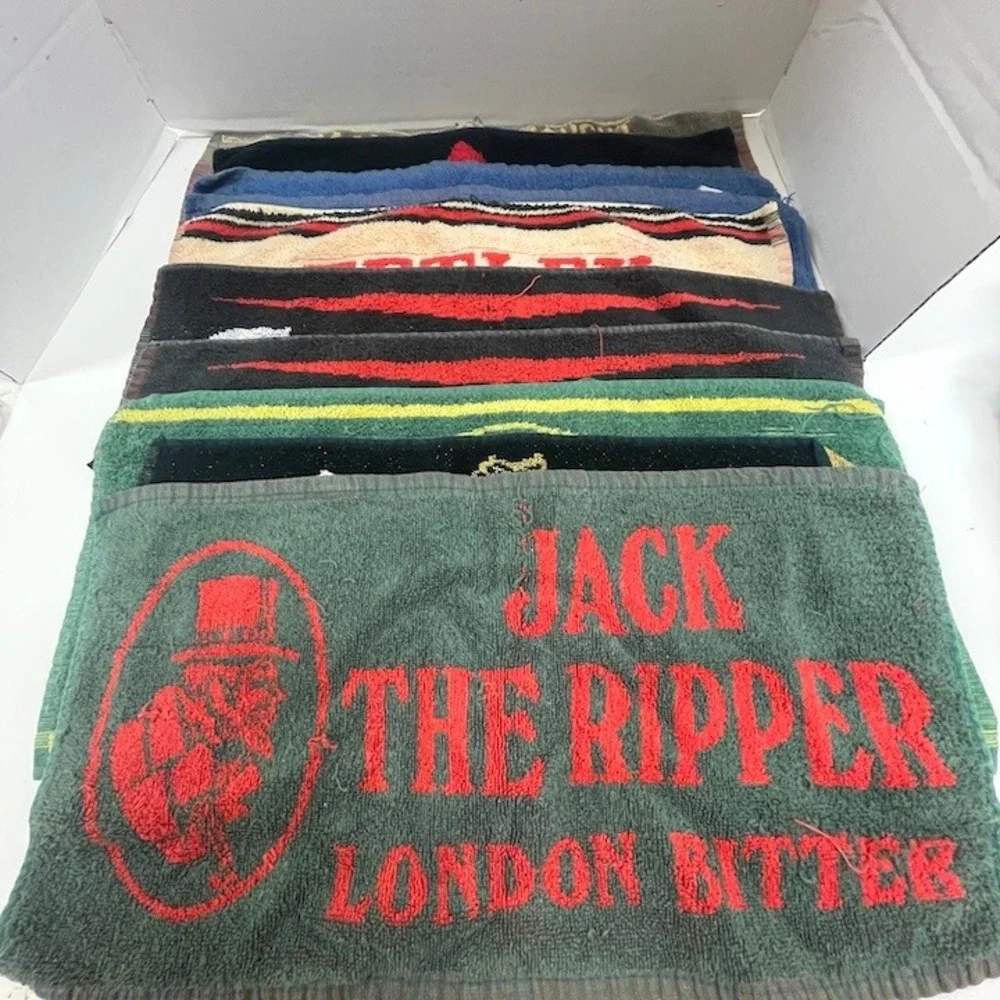 Vintage British Pub Bar Towels Lot of 10 – Rare Breweriana Collection